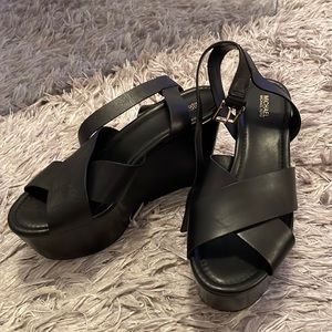 Women’s platform black sandals size 10